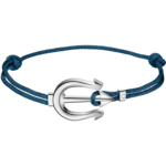 海馬系列 手鏈/手鐲/手帶, 海軍藍色織帶, 不銹鋼 - B607ST0000205
