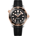 Seamaster 42 mm, steel - Sedna™ gold on rubber strap - 210.22.42.20.01.002