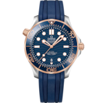 Seamaster 42 mm, steel - Sedna™ gold on rubber strap - 210.22.42.20.03.002