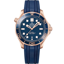 Seamaster 42 mm, Sedna™ gold on rubber strap - 210.62.42.20.03.001