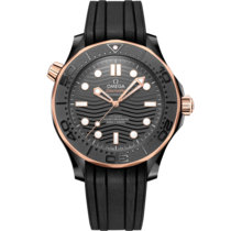 Seamaster 43.5 mm, black ceramic on rubber strap - 210.62.44.20.01.001