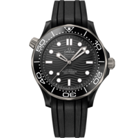 Seamaster Diver 300M 43.5 mm, black ceramic on rubber strap - 210.92.44.20.01.001