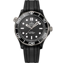 Seamaster 43.5 mm, black ceramic on rubber strap - 210.92.44.20.01.001