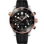 Seamaster 44 mm, steel - Sedna™ gold on rubber strap - 210.22.44.51.01.001