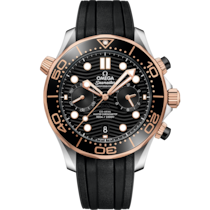 Seamaster 44 mm, steel - Sedna™ gold on rubber strap - 210.22.44.51.01.001