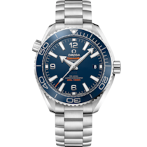 藍色 表面不銹鋼 表殼腕表，裝配不銹鋼表鏈帶 bracelet - 海馬系列 Planet Ocean 600米 39.5毫米, 不銹鋼 配襯 不銹鋼表鏈帶 - 215.30.40.20.03.001