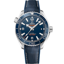 Seamaster 39.5 mm, steel on leather strap with rubber lining - 215.33.40.20.03.001