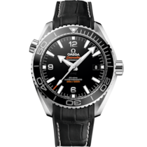 Seamaster Planet Ocean 600M 43.5 mm, steel on leather strap with rubber lining - 215.33.44.21.01.001