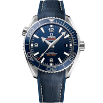 Seamaster 43.5 mm, steel on leather strap with rubber lining - 215.33.44.21.03.001