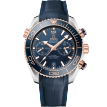 Seamaster 45.5 mm, steel - Sedna™ gold on leather strap with rubber lining - 215.23.46.51.03.001