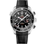 Seamaster 45.5 mm, steel on leather strap with rubber lining - 215.33.46.51.01.001