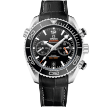 Seamaster 45.5 mm, steel on leather strap with rubber lining - 215.33.46.51.01.001