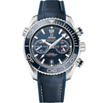 Seamaster 45.5 mm, steel on leather strap with rubber lining - 215.33.46.51.03.001