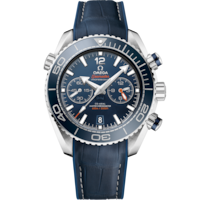 Seamaster Planet Ocean 600M 45.5 mm, steel on leather strap with rubber lining - 215.33.46.51.03.001