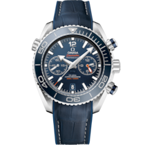 Seamaster 45.5 mm, steel on leather strap with rubber lining - 215.33.46.51.03.001
