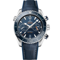 Seamaster 45.5 mm, steel on leather strap with rubber lining - 215.33.46.51.03.001