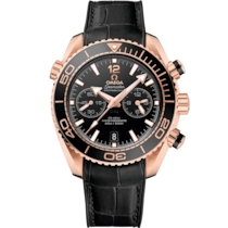 Seamaster 45.5 mm, Sedna™ gold on leather strap with rubber lining - 215.63.46.51.01.001