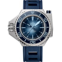 藍色 表面O-MEGASTEEL 表殼腕表，裝配橡膠表帶 bracelet - 海馬系列 Ploprof 1200米 55 x 45 毫米, O-MEGASTEEL 配襯 橡膠表帶 - 227.32.55.21.03.001