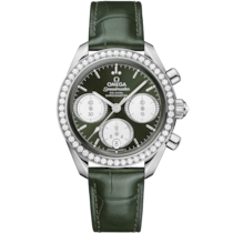 綠色 表面不銹鋼 表殼腕表，裝配鱷魚皮 bracelet - 超霸系列 超霸38毫米 38毫米, 不銹鋼 配襯 鱷魚皮 - 324.18.38.50.60.001