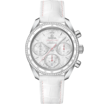 Speedmaster 38 38 mm, steel on leather strap - 324.38.38.50.55.001