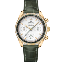 Speedmaster 38 mm, yellow gold on leather strap - 324.68.38.50.02.004