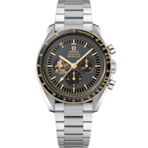 黑色 表面不銹鋼 表殼腕表，裝配不銹鋼表鏈帶 bracelet - 超霸系列 周年紀念系列 42毫米, 不銹鋼 配襯 不銹鋼表鏈帶 - 310.20.42.50.01.001