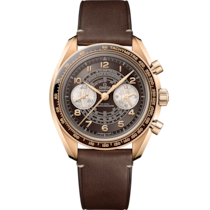 棕色 表面青銅金 表殼腕表，裝配皮表帶 bracelet - 超霸系列 Chronoscope 43毫米, 青銅金 配襯 皮表帶 - 329.92.43.51.10.001