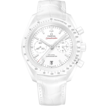 Speedmaster 44.25 mm, white ceramic on leather strap - 311.93.44.51.04.002