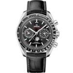 Speedmaster 44.25 mm, steel on leather strap - 304.33.44.52.01.001