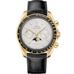 Speedmaster 44.25 mm, yellow gold on leather strap - 304.63.44.52.02.001