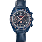 Speedmaster 44.25 mm, blue ceramic on leather strap - 304.93.44.52.03.002