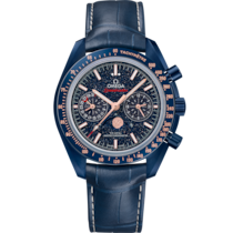 Speedmaster 44.25 mm, blue ceramic on leather strap - 304.93.44.52.03.002