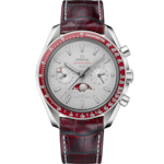 Speedmaster 44.25 mm, platinum on leather strap - 304.93.44.52.99.001