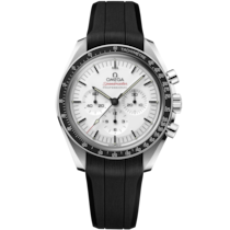 White dial watch on Steel case with Rubber strap - Speedmaster Moonwatch Professional 42 mm, Steel on Rubber strap - 310.32.42.50.04.001