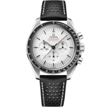 White dial watch on Steel case with Leather strap - Speedmaster Moonwatch Professional 42 mm, Steel on Leather strap - 310.32.42.50.04.002