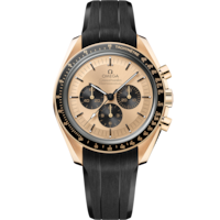 Speedmaster Moonwatch Professional 42 mm, Moonshine™ gold on rubber strap - 310.62.42.50.99.001