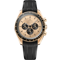 Speedmaster 42 mm, Moonshine™ gold on rubber strap - 310.62.42.50.99.001