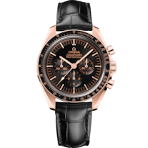 Speedmaster 42 mm, Sedna™ gold on leather strap - 310.63.42.50.01.001