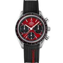 Speedmaster Racing 40 mm, steel on rubber strap - 326.32.40.50.11.001