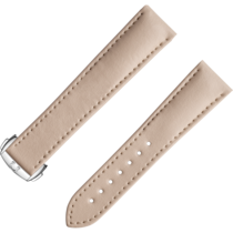 Two-piece strap - Beige vegan strap with foldover clasp - 032Z017131