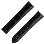 兩件式表帶 - 黑色鱷魚皮表帶連摺疊扣 - 032CUZ007467