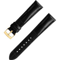 Two-piece strap - Black alligator leather strap with pin buckle - 9800.00.14