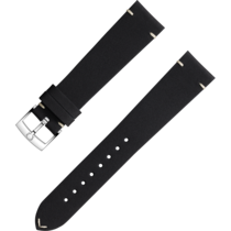 Two-piece strap - Black leather strap with pin buckle - 032CUZ006675