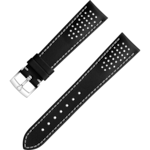 Two-piece strap - Black leather strap with pin buckle - 032CUZ009780