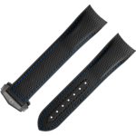 Two-piece strap - Black rubber strap with foldover clasp for the Seamaster Planet Ocean 600M - 032CVZ005518