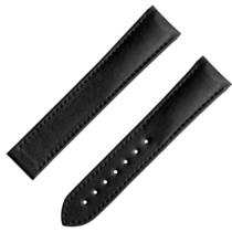 Two-piece strap - Black vegan strap with foldover clasp - 032Z017133