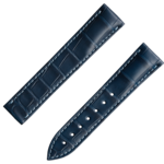 Two-piece strap - Blue alligator leather strap with foldover clasp - 032CUZ007419