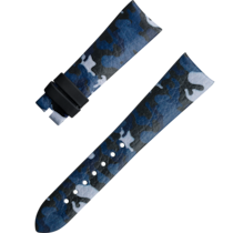 兩件式表帶 - 藍色Camo迷彩皮表帶連針扣 - 032CUZ011915