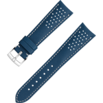 Two-piece strap - Blue leather strap with pin buckle - 032CUZ010011