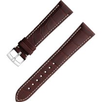 Two-piece strap - Brown alligator leather strap with pin buckle - 032CUZ003330